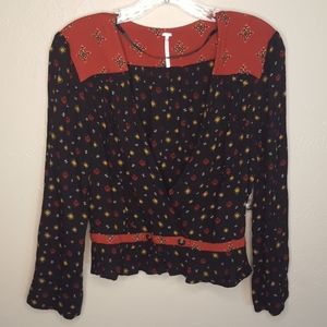 Free People Where We Roam Printed Shirt